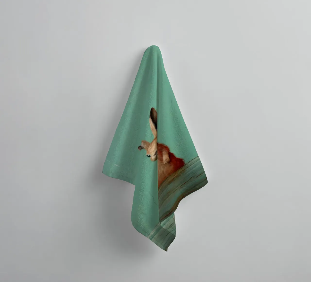 Minimum Hare towel by Minimal Animal Art