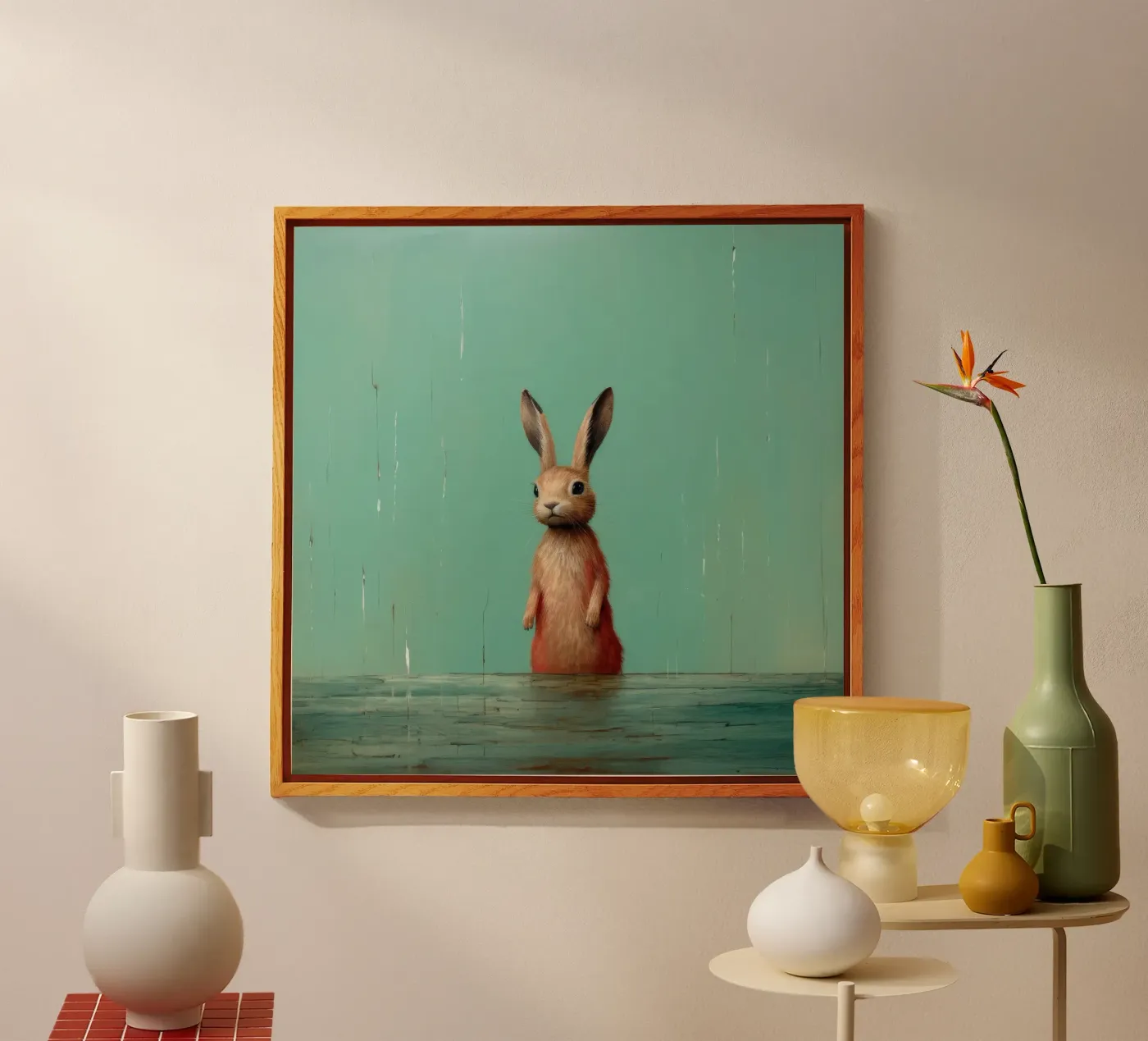 Minimum Hare Acryl-Glas von Minimal Animal Art