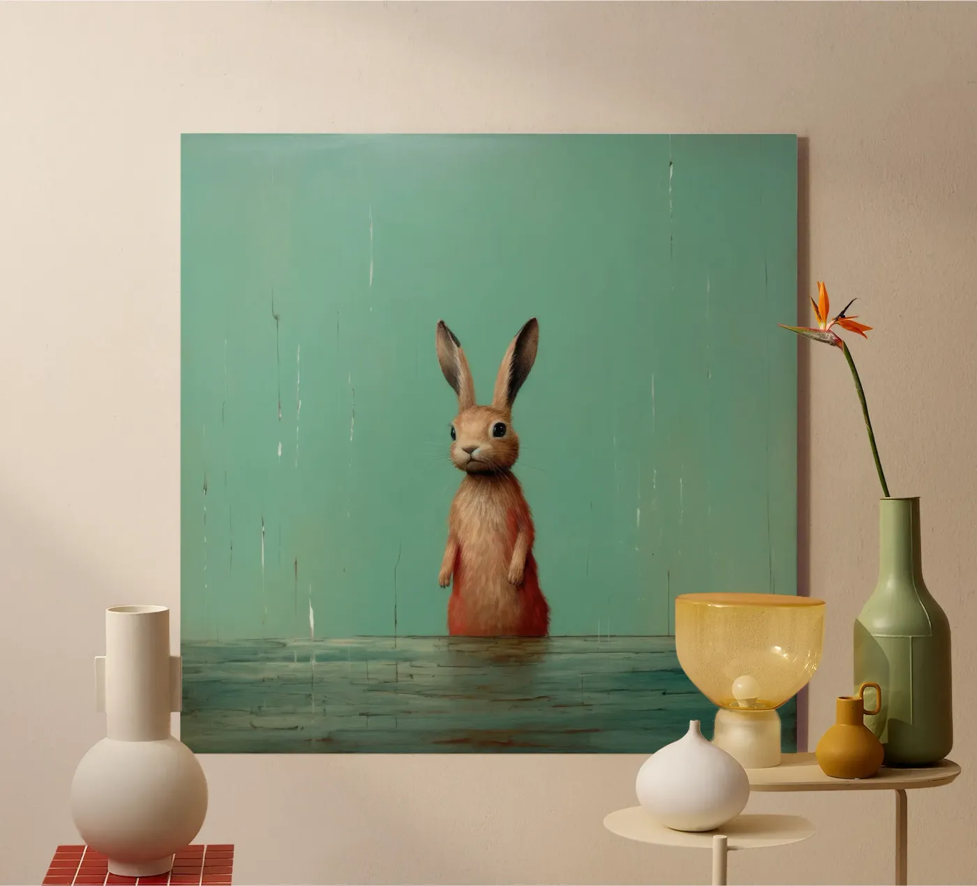 Minimum Hare Acryl-Glas von Minimal Animal Art