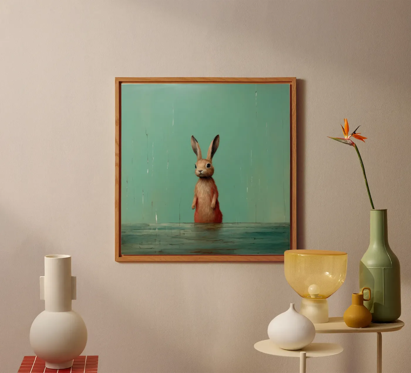 Minimum Hare panneau forex de Minimal Animal Art