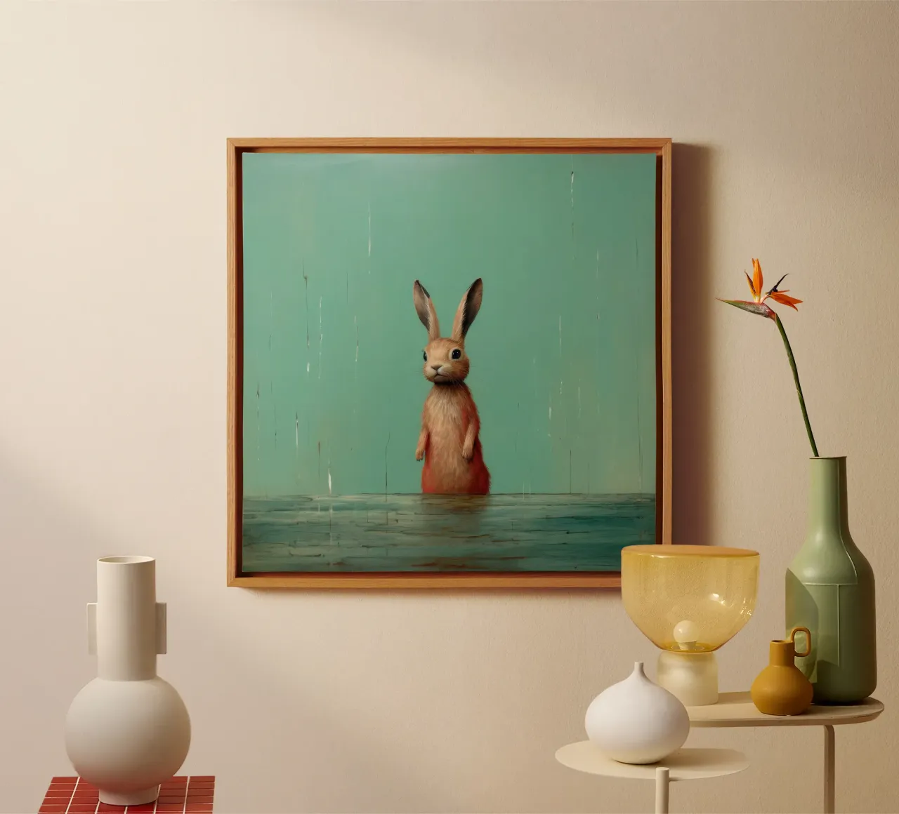 Minimum Hare tela da Minimal Animal Art