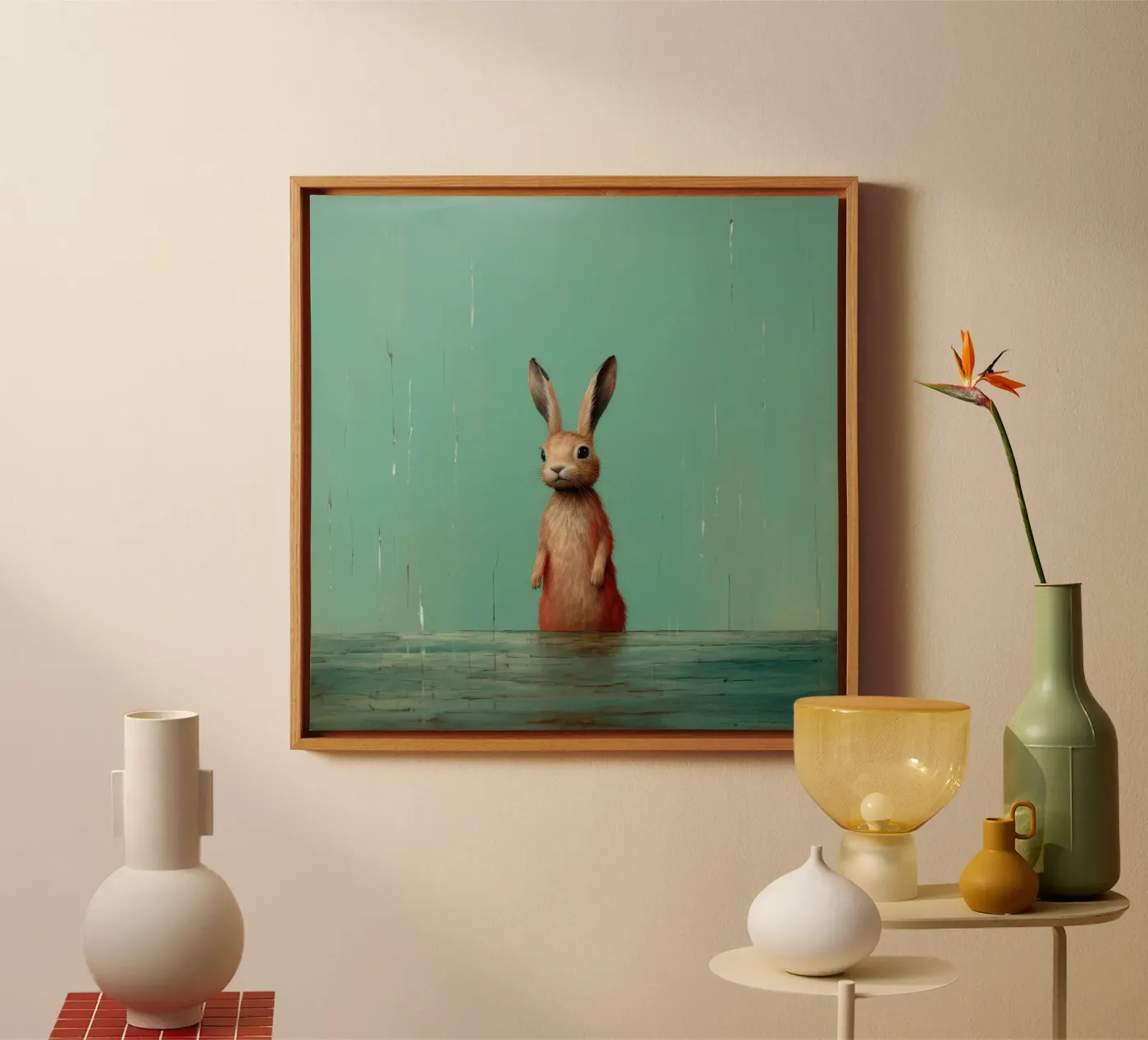 Minimum Hare toile de Minimal Animal Art