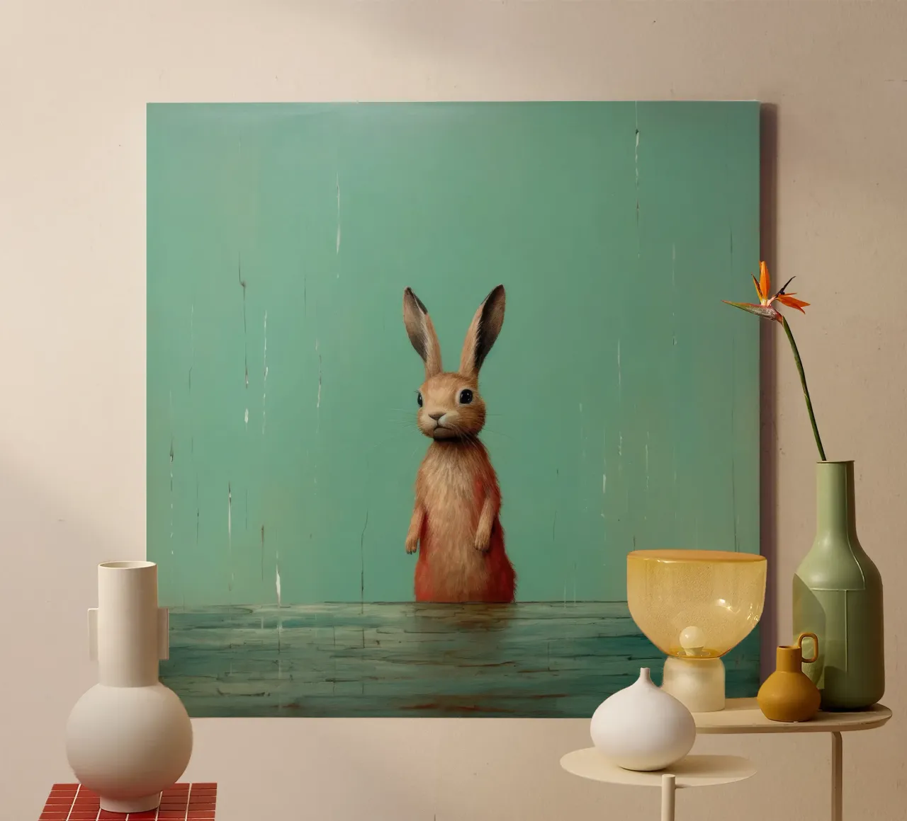 Minimum Hare tela da Minimal Animal Art