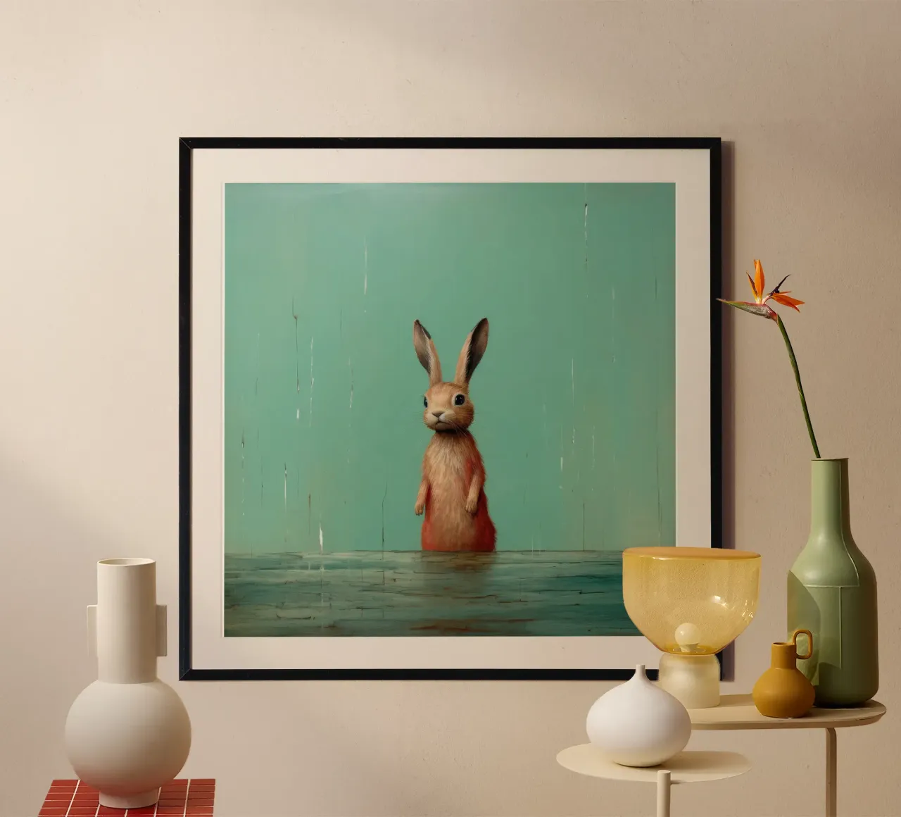 Minimum Hare poster de Minimal Animal Art