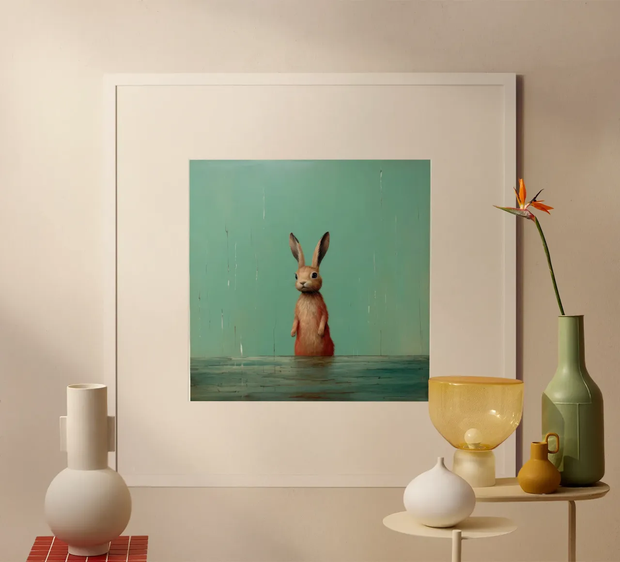 Minimum Hare poster de Minimal Animal Art