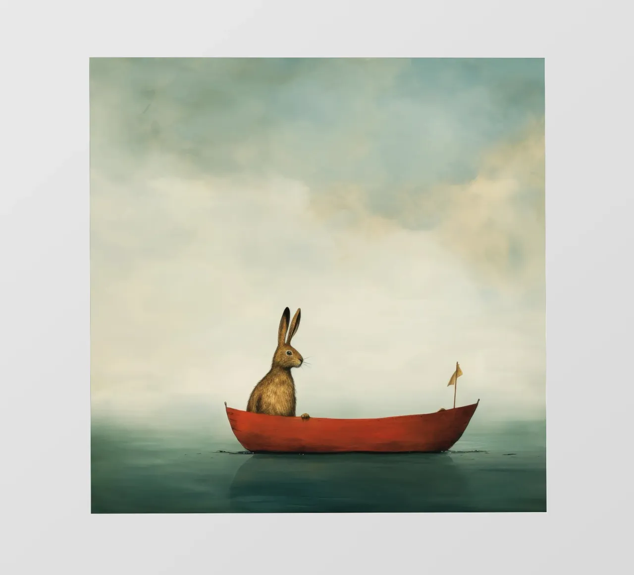 Minimaal Hare fotobehang van Minimal Animal Art