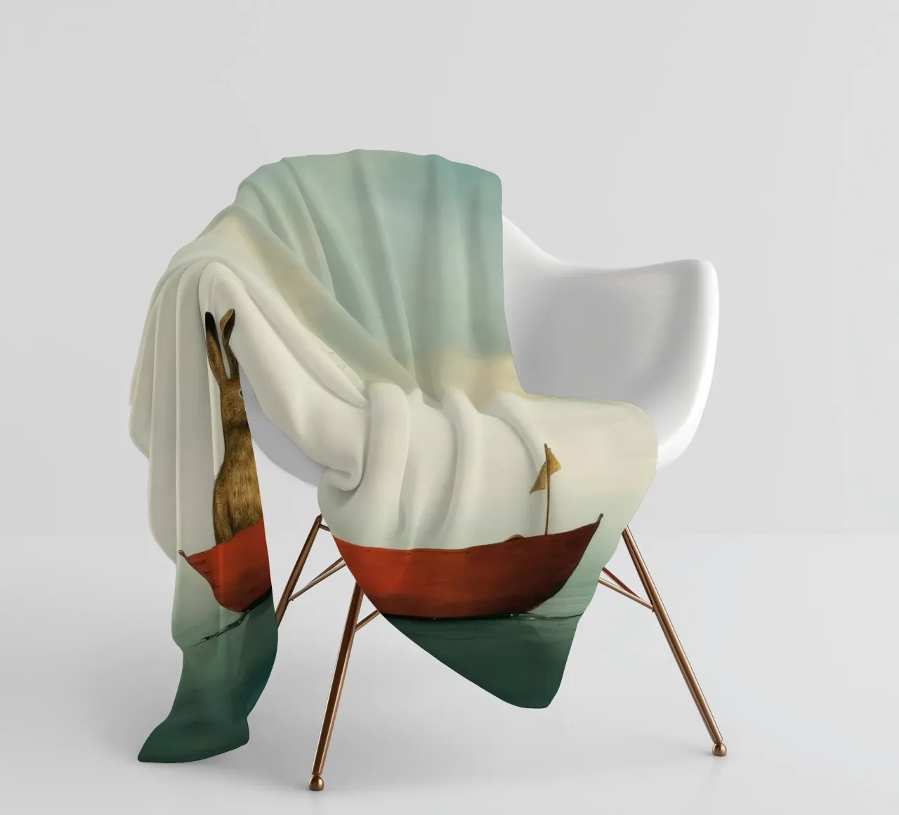 Minimum Hare Fleecedecke von Minimal Animal Art