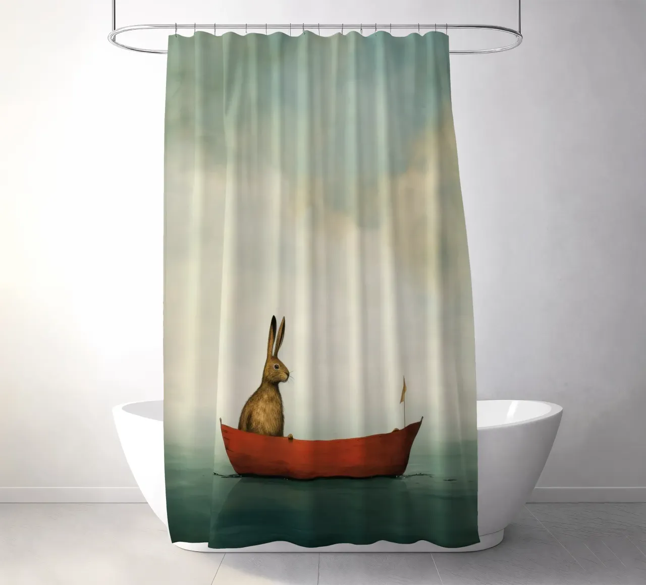 Minimal Hare product.type.curtain-shower common.byCreator Minimal Animal Art
