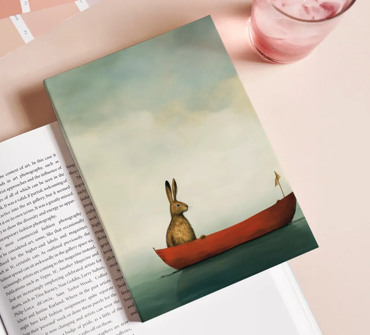 Minimal Hare 1 notebook by Minimal Animal Art