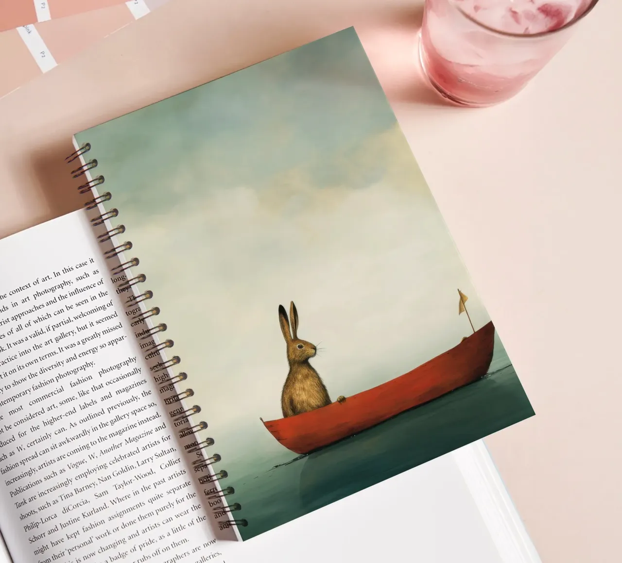Minimal Hare 1 spiral notebook by Minimal Animal Art