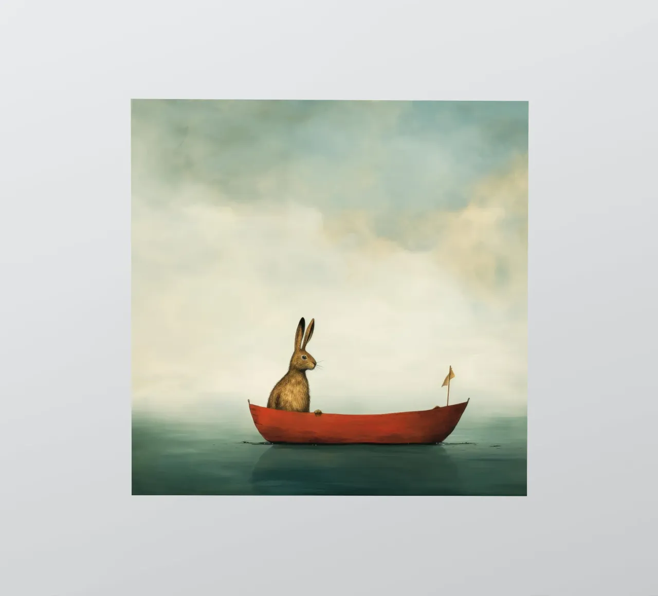 Minimaal Hare sticker van Minimal Animal Art