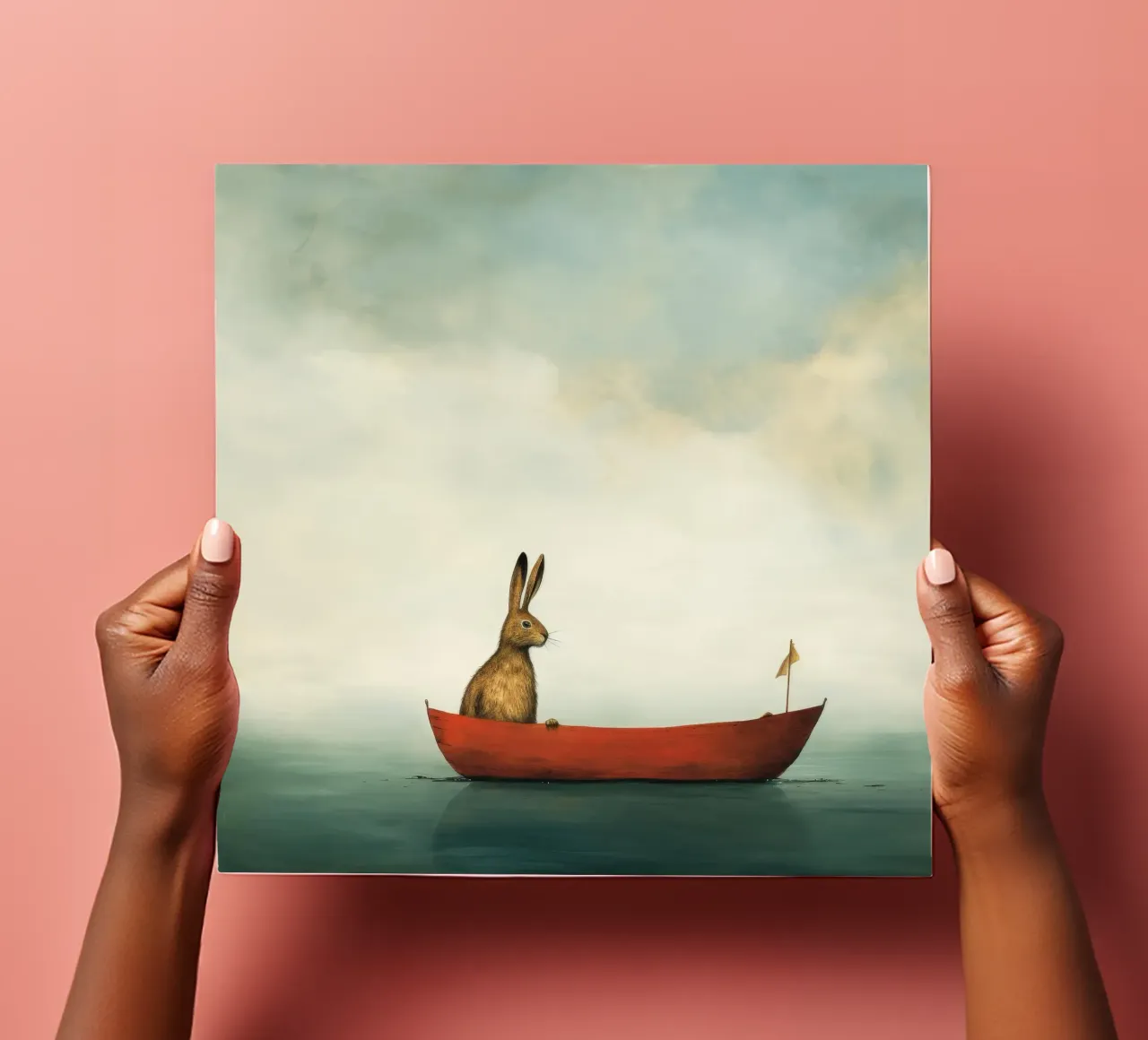 Minimaal Hare stickervel van Minimal Animal Art