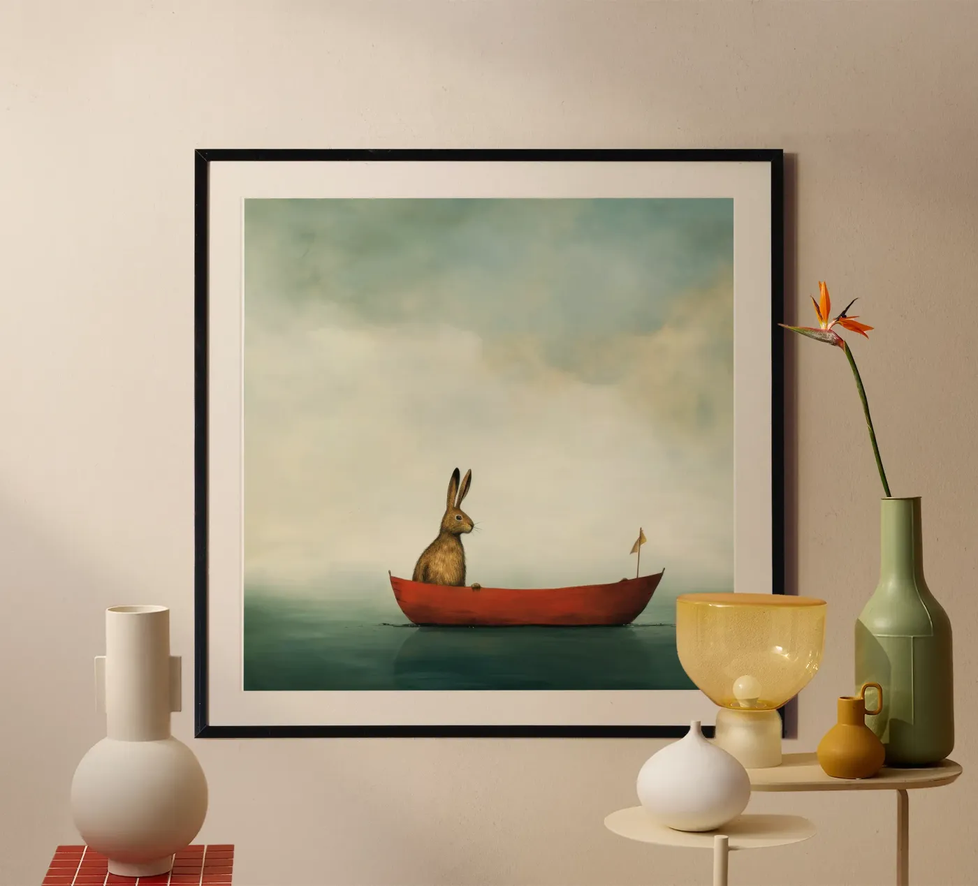 Minimum Hare Poster von Minimal Animal Art
