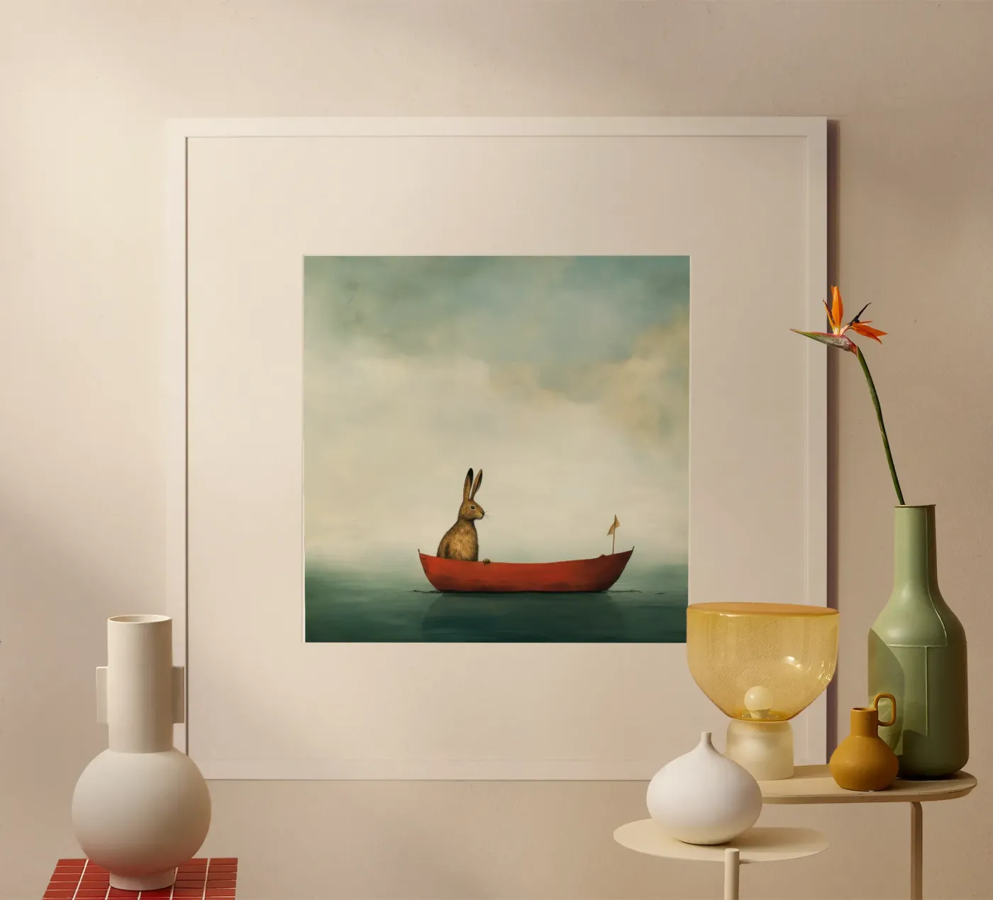 Minimum Hare Poster von Minimal Animal Art