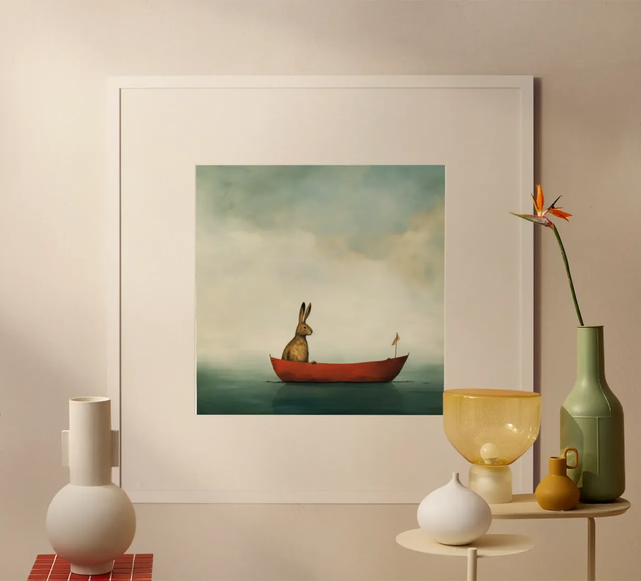 Minimum Hare Poster von Minimal Animal Art