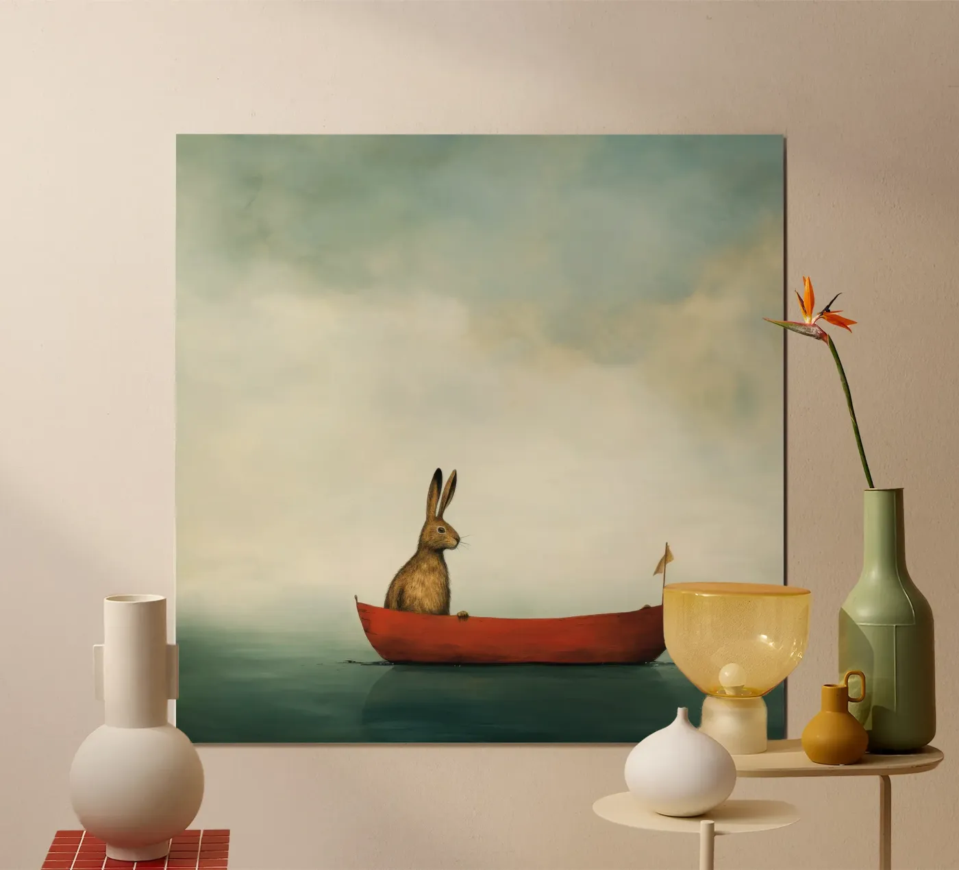 Minimum Hare Poster von Minimal Animal Art