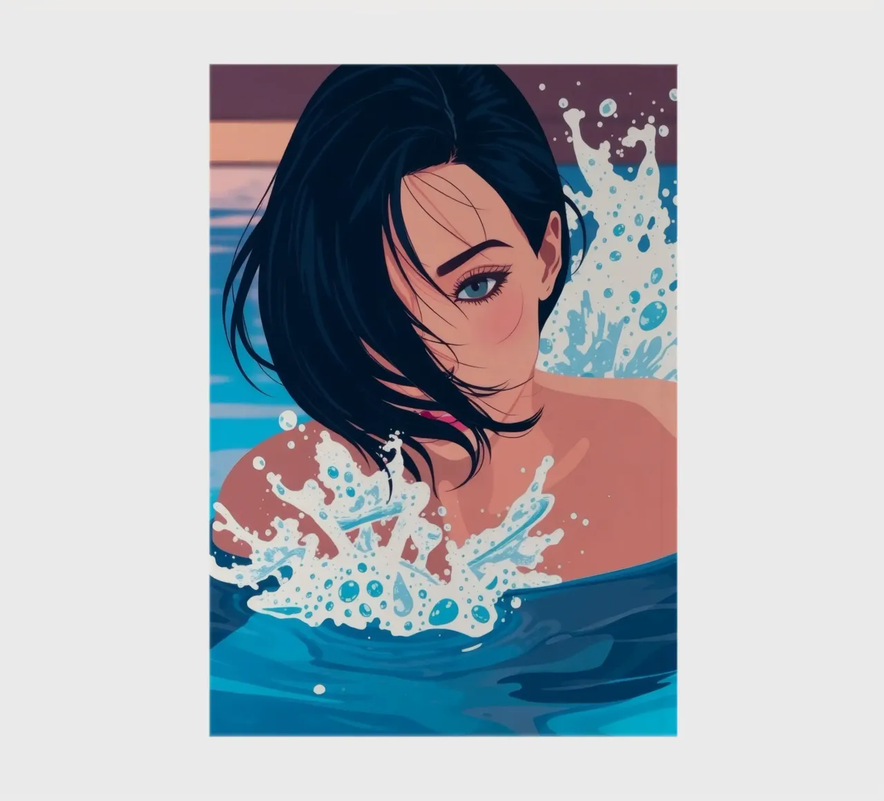 Woman swimming in a pool, enjoying a refreshing moment notebook by DesignDoodle