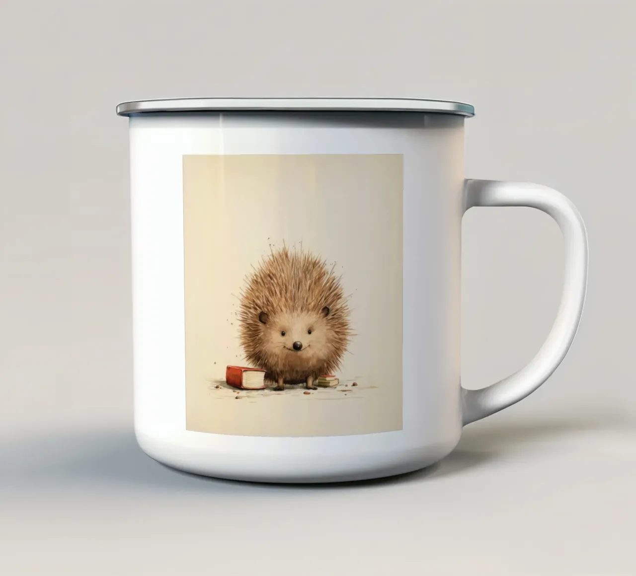 Riccio minimo 2 tazza in smalto da Minimal Animal Art