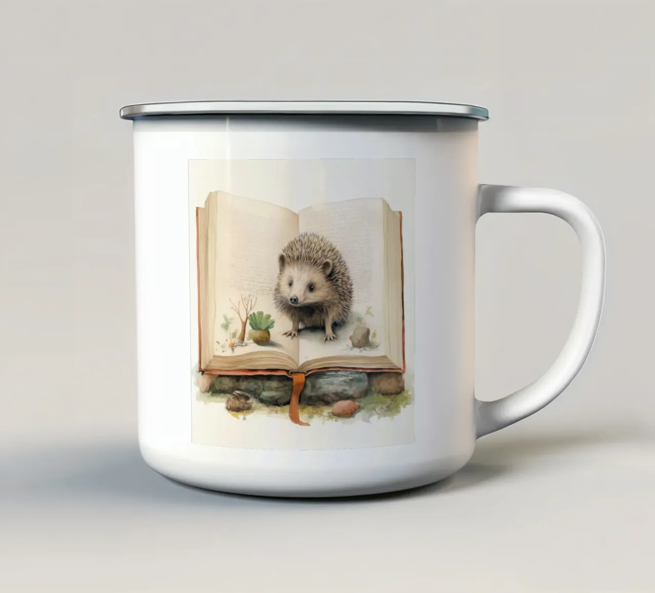 Riccio minimo 3 tazza in smalto da Minimal Animal Art