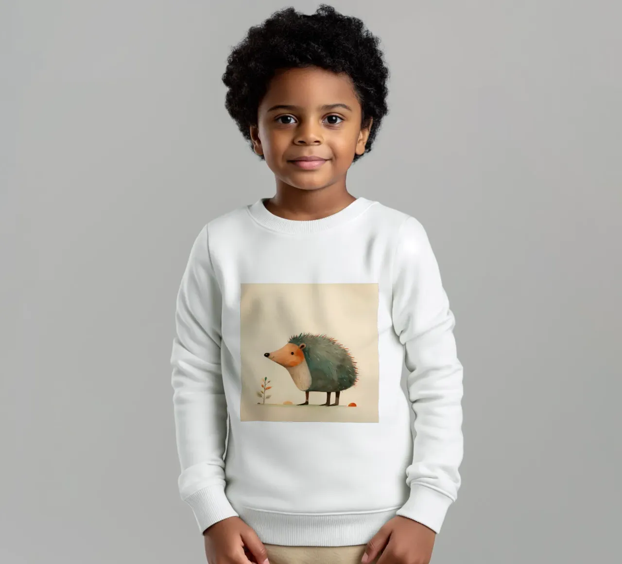 Riccio minimo 4 felpa bambino da Minimal Animal Art
