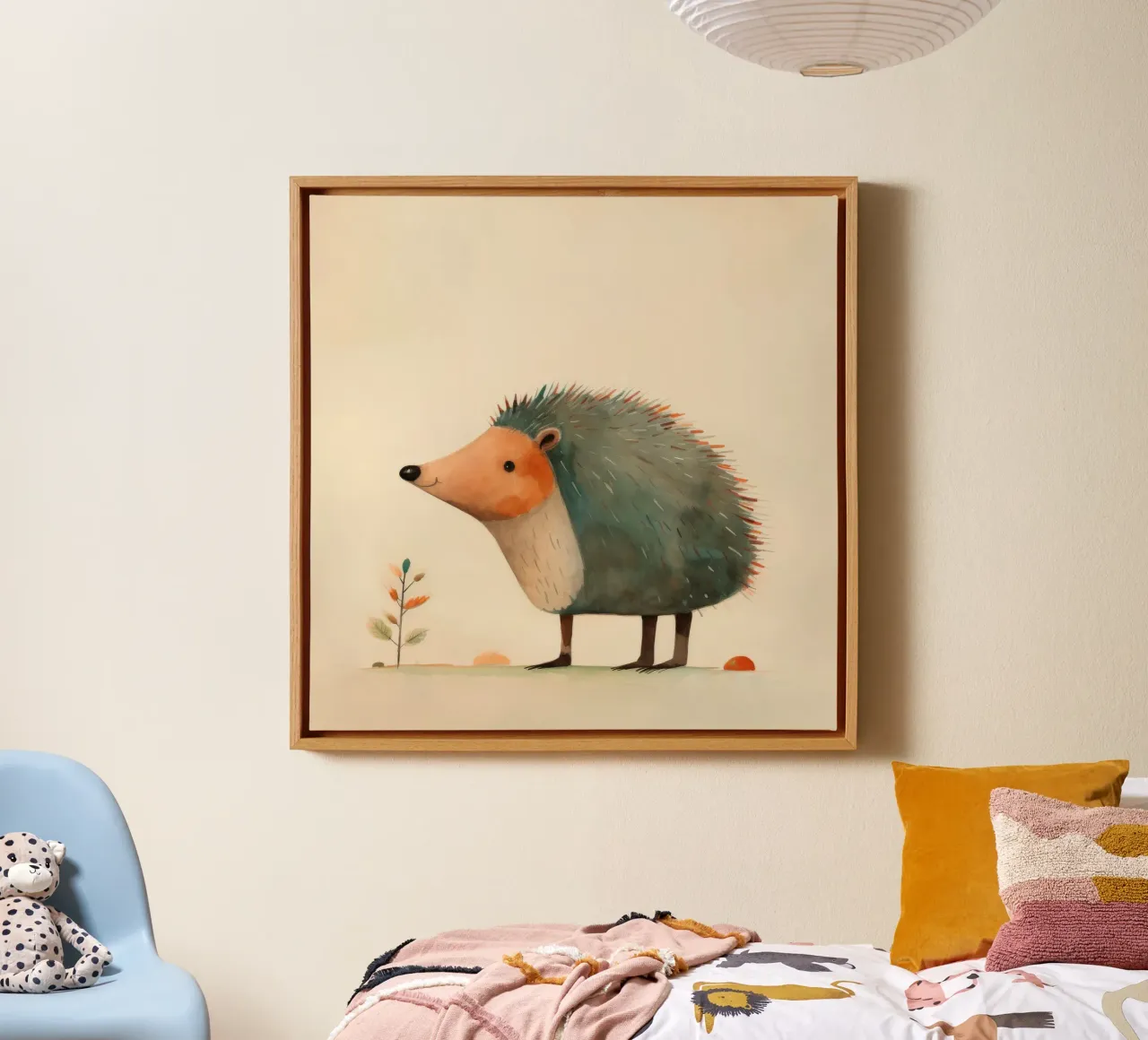 Minimal Hedgehog 4 canvas by Minimal Animal Art