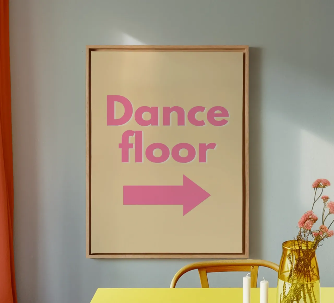 Dansvloer pijl naar rechts canvas met Baklijst van Proper job studio