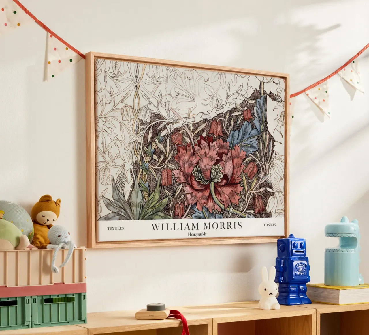 William Morris, Caprifoglio tela con Cornice a cassetta da Peaches Art Prints