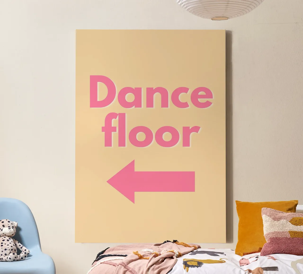 Dansvloer pijl naar links canvas van Proper job studio