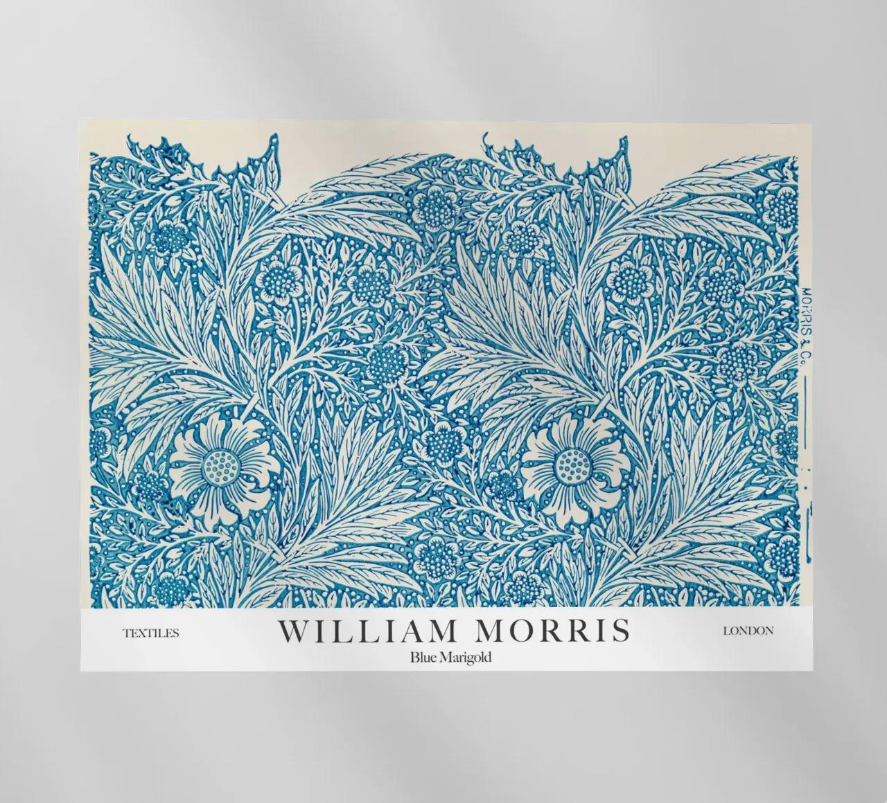 William Morris, Calendula blu pellicola backlit da Peaches Art Prints