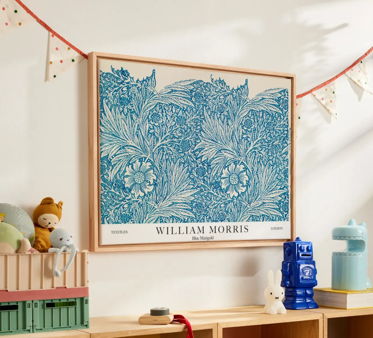 William Morris, Calendula blu plexiglass da Peaches Art Prints