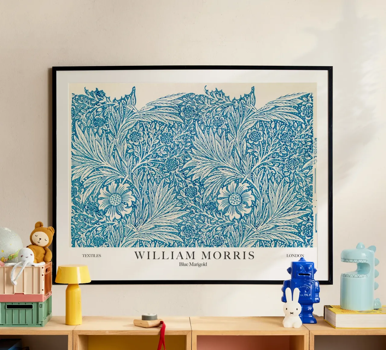 William Morris, Calendula blu carta hahnemühle da Peaches Art Prints