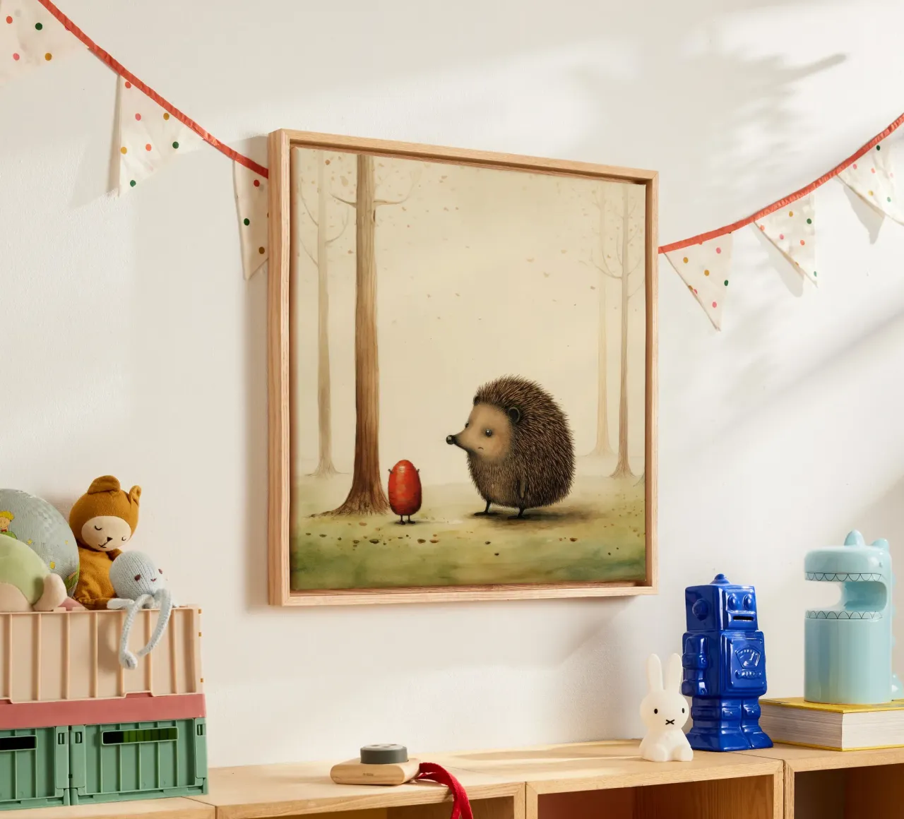 Minimal Hedgehog 1 canvas by Minimal Animal Art