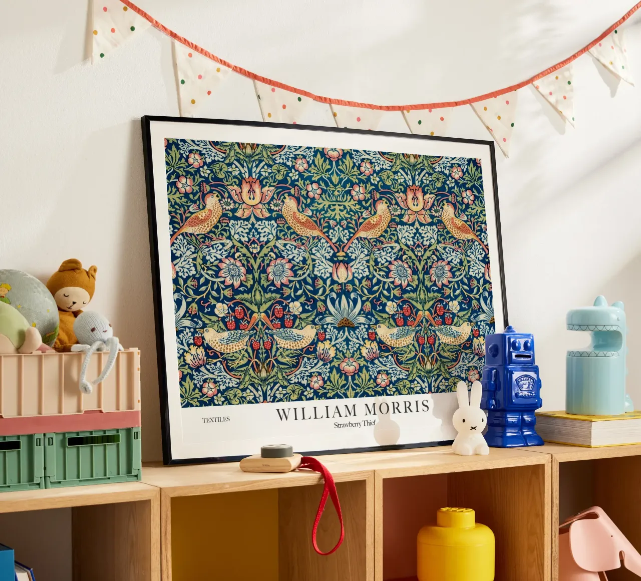 William Morris, Strawberry Thief poster with plastic frame by Peaches Art Prints