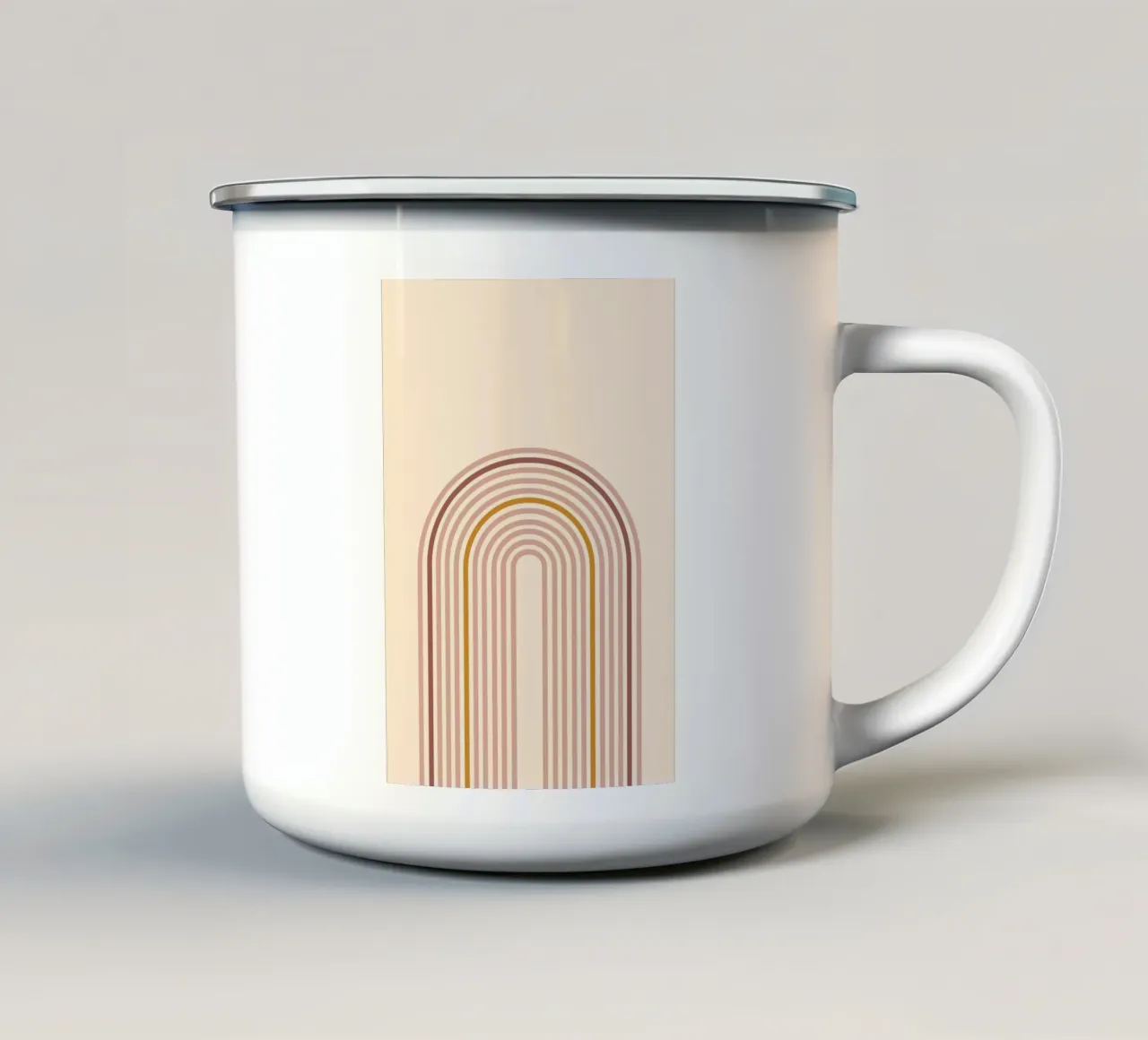 Arcobaleno minimalista boho tazza in smalto da Proper job studio