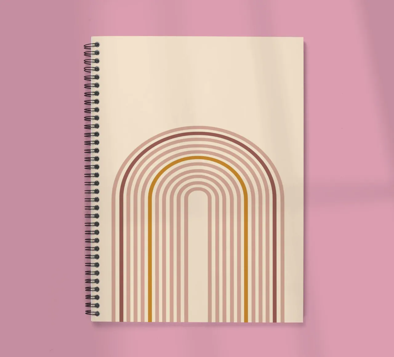 Boho minimalist rainbow spiral notebook by Proper job studio