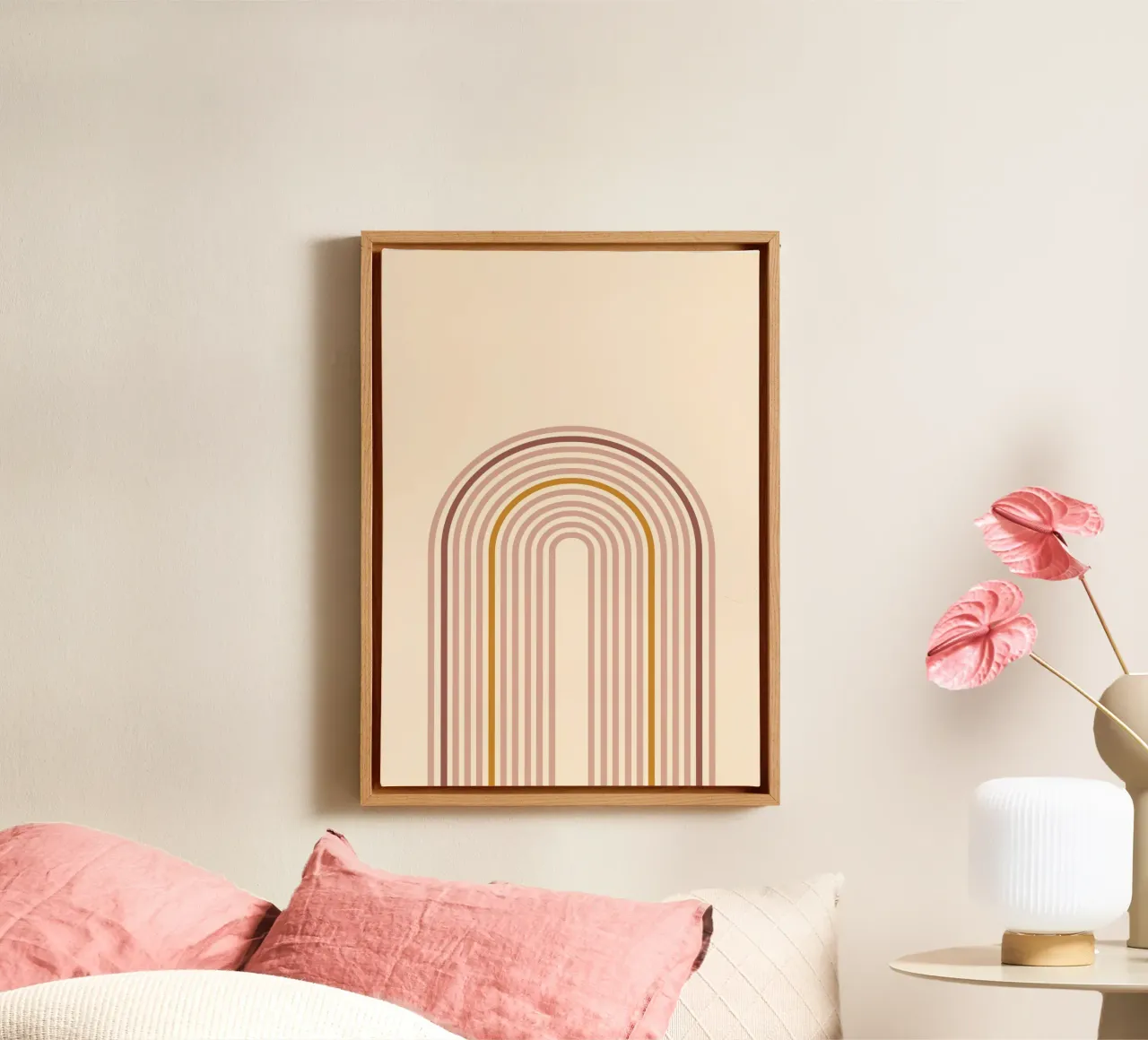 Arcobaleno minimalista boho tela con Cornice a cassetta da Proper job studio