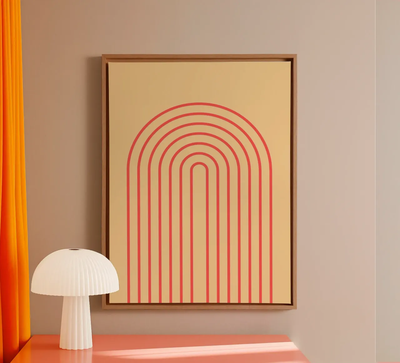 Arcobaleno arancione Boho tela con Cornice a cassetta da Proper job studio