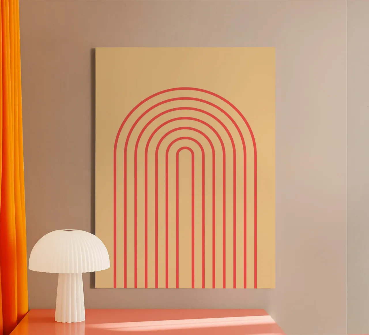 Arcobaleno arancione Boho tela con Cornice a cassetta da Proper job studio