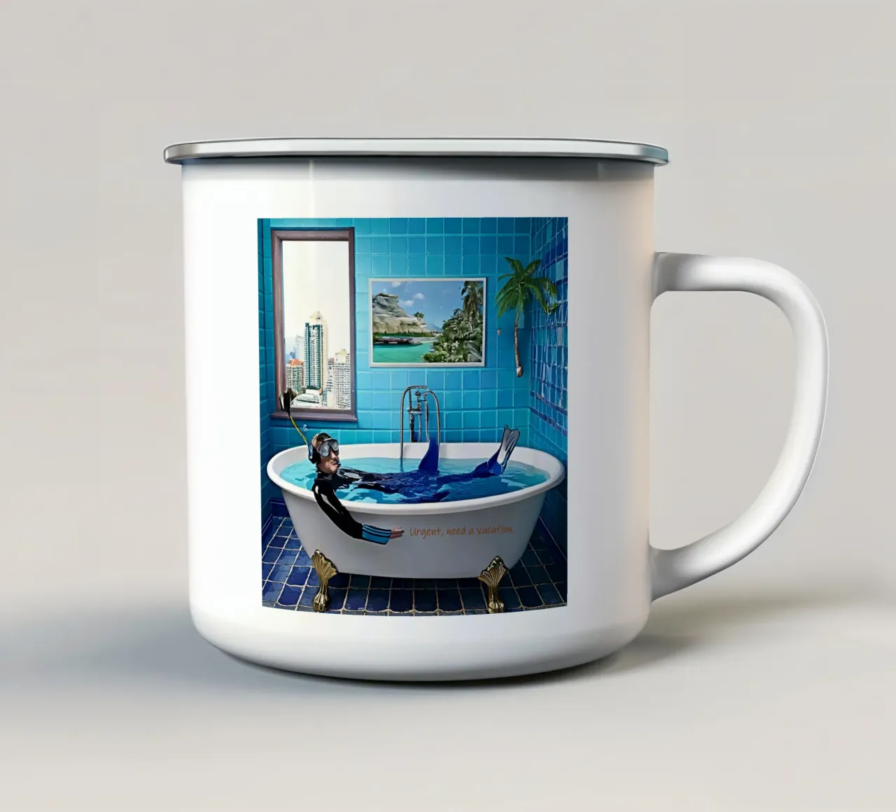 Urgent, need a vacation. tazza in smalto da Thierry vobmann photography