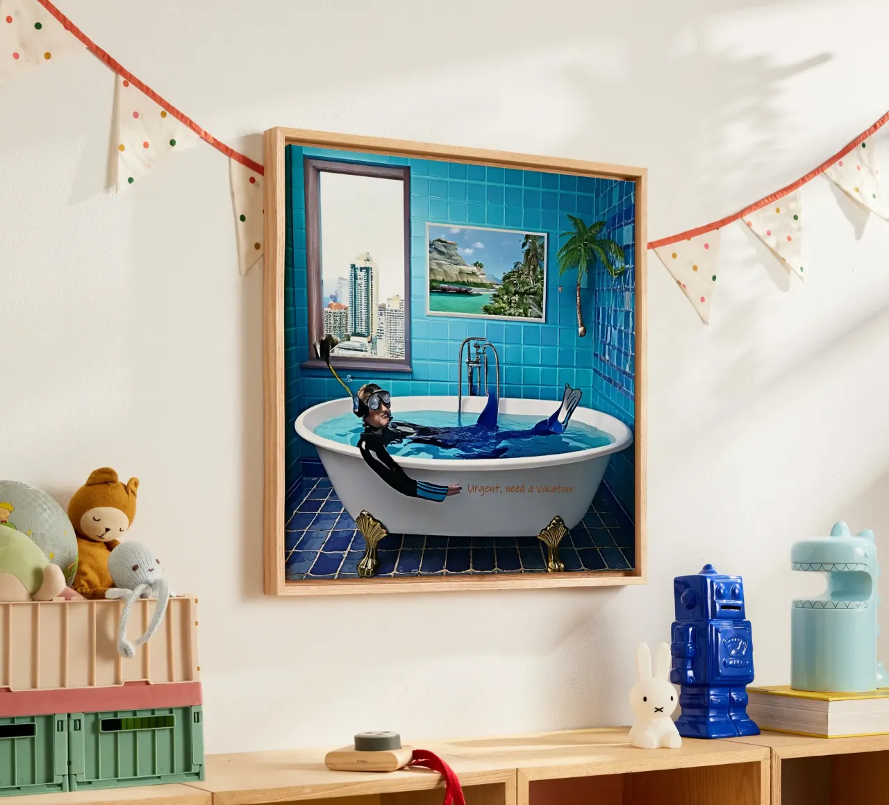 Urgent, need a vacation. canvas met Baklijst van Thierry vobmann photography