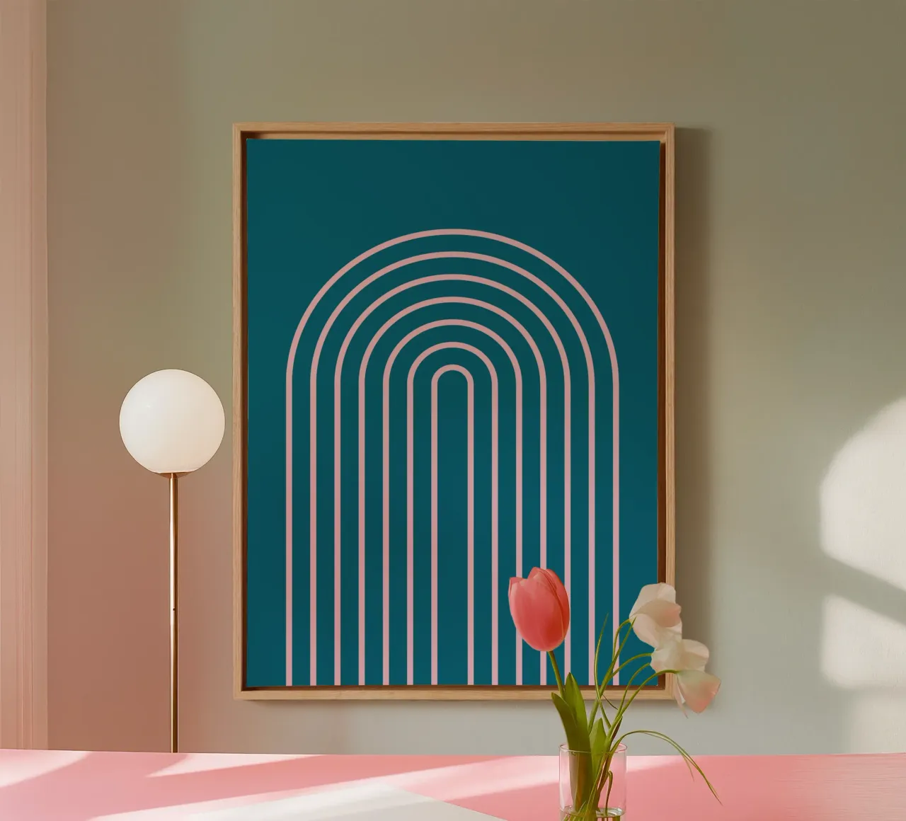 Arcobaleno blu boho tela con Cornice a cassetta da Proper job studio