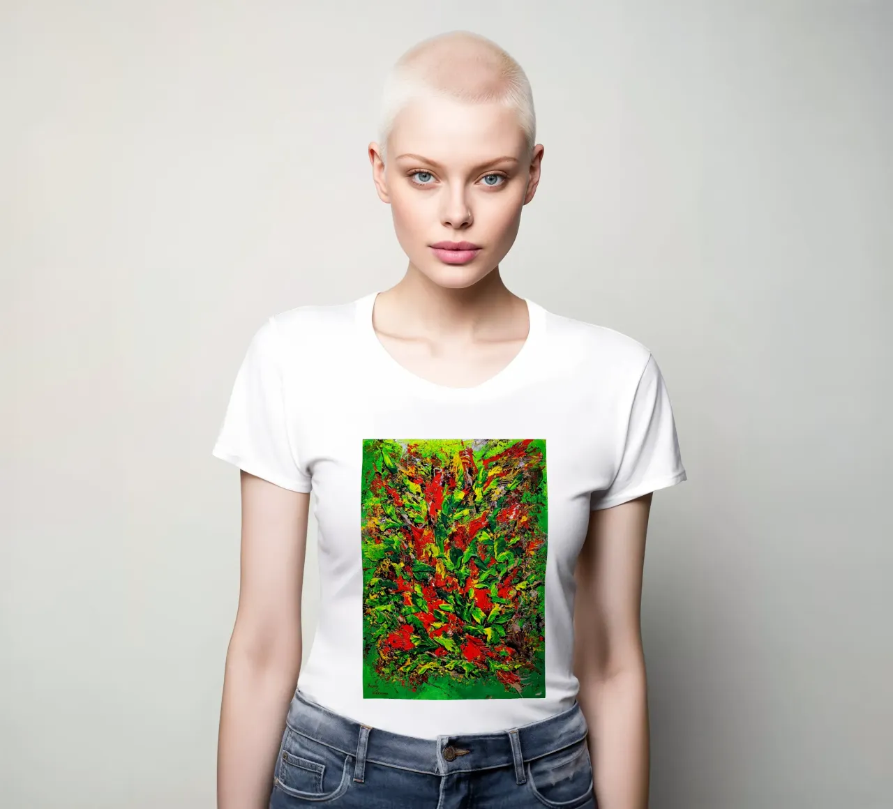 IDEAL GIFT 136 women's fitted t-shirt by Thierry Vobmann Abstract painting
