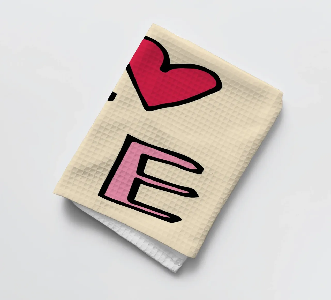 Retro LOVE Typography - Playful Valentine's tea towel by susanacosta