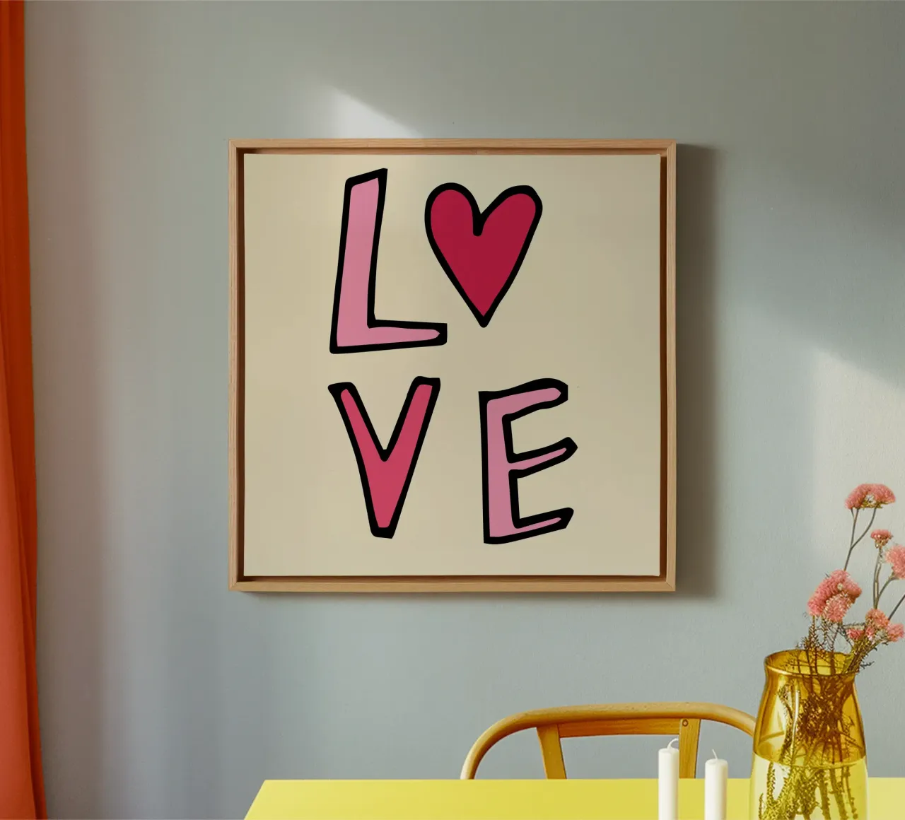 Tipografia retrò LOVE - San Valentino giocoso tela con Cornice a cassetta da susanacosta