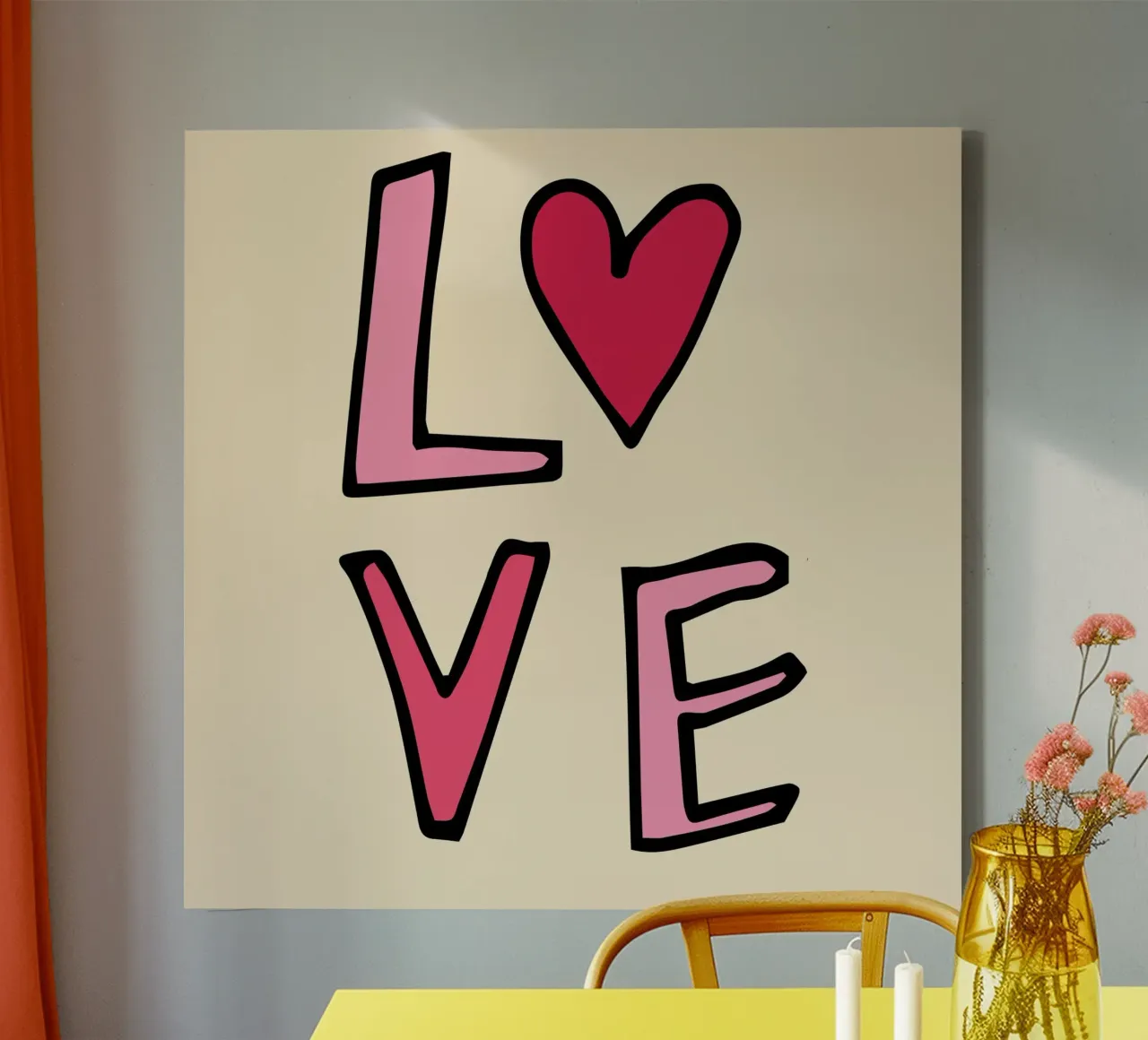 Tipografia retrò LOVE - San Valentino giocoso tela con Cornice a cassetta da susanacosta