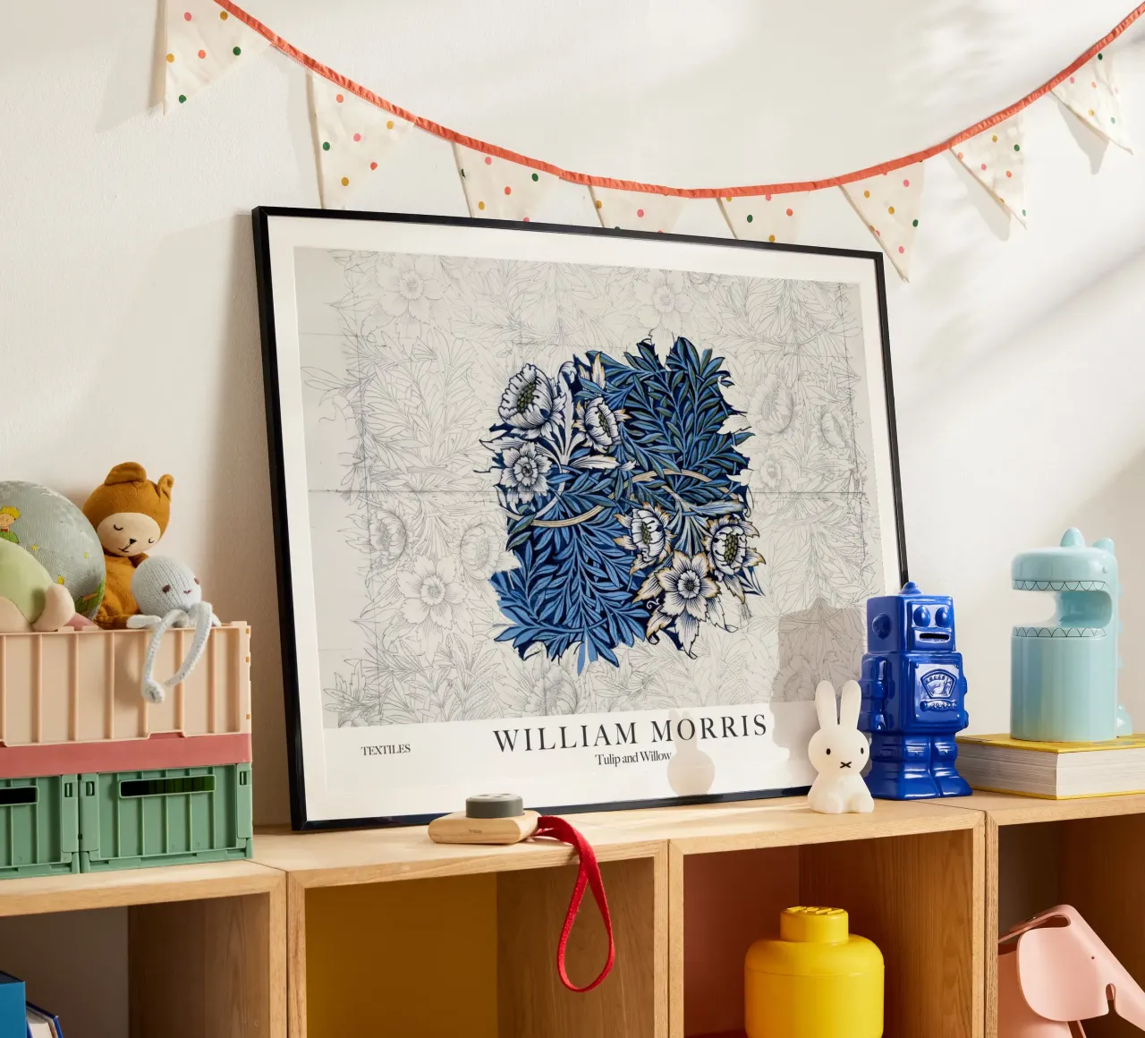 William Morris, Tulip and Willow Drawing poster with aluminum frame by Peaches Art Prints