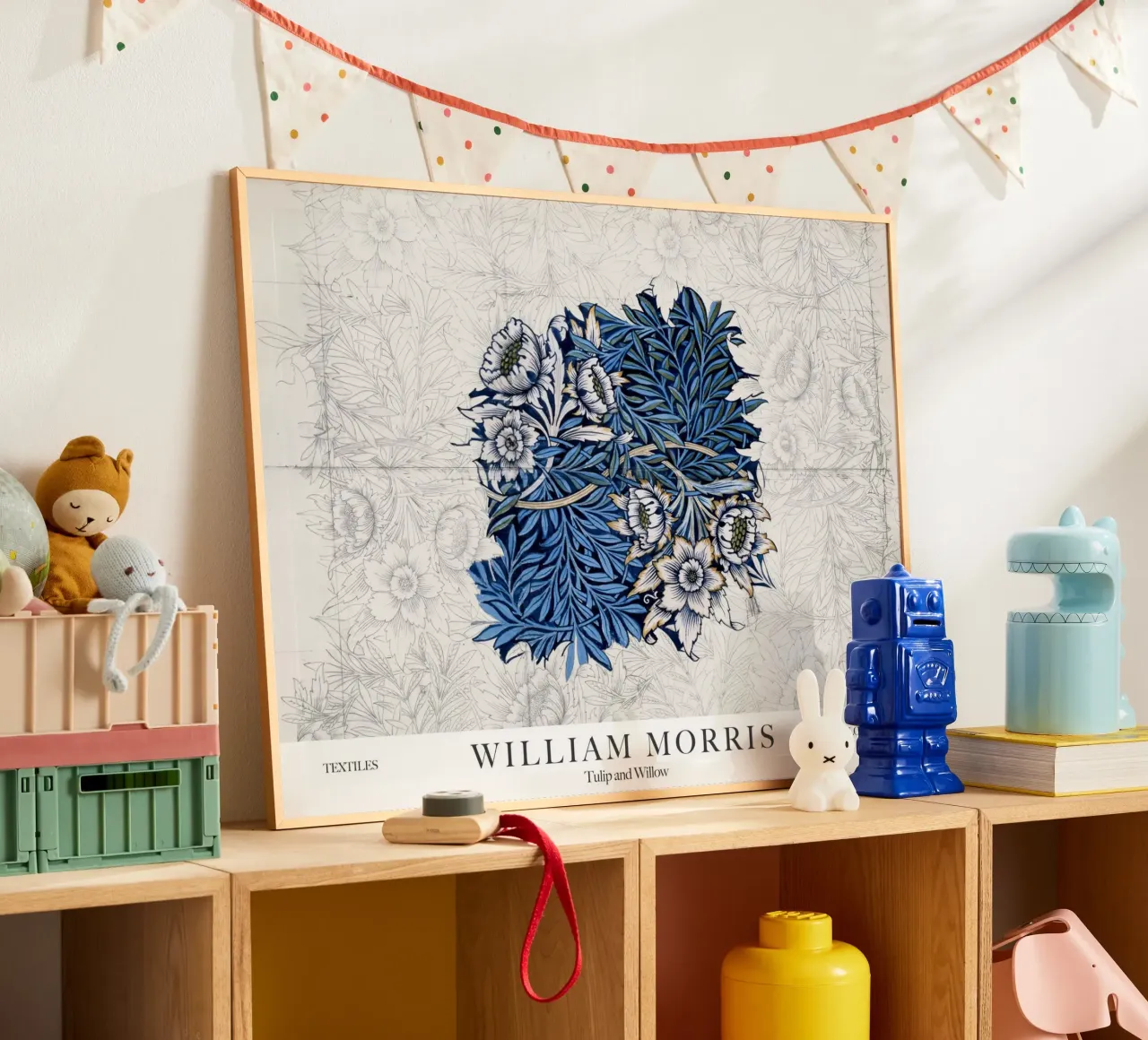 William Morris, Tulip and Willow Drawing poster with aluminum frame by Peaches Art Prints