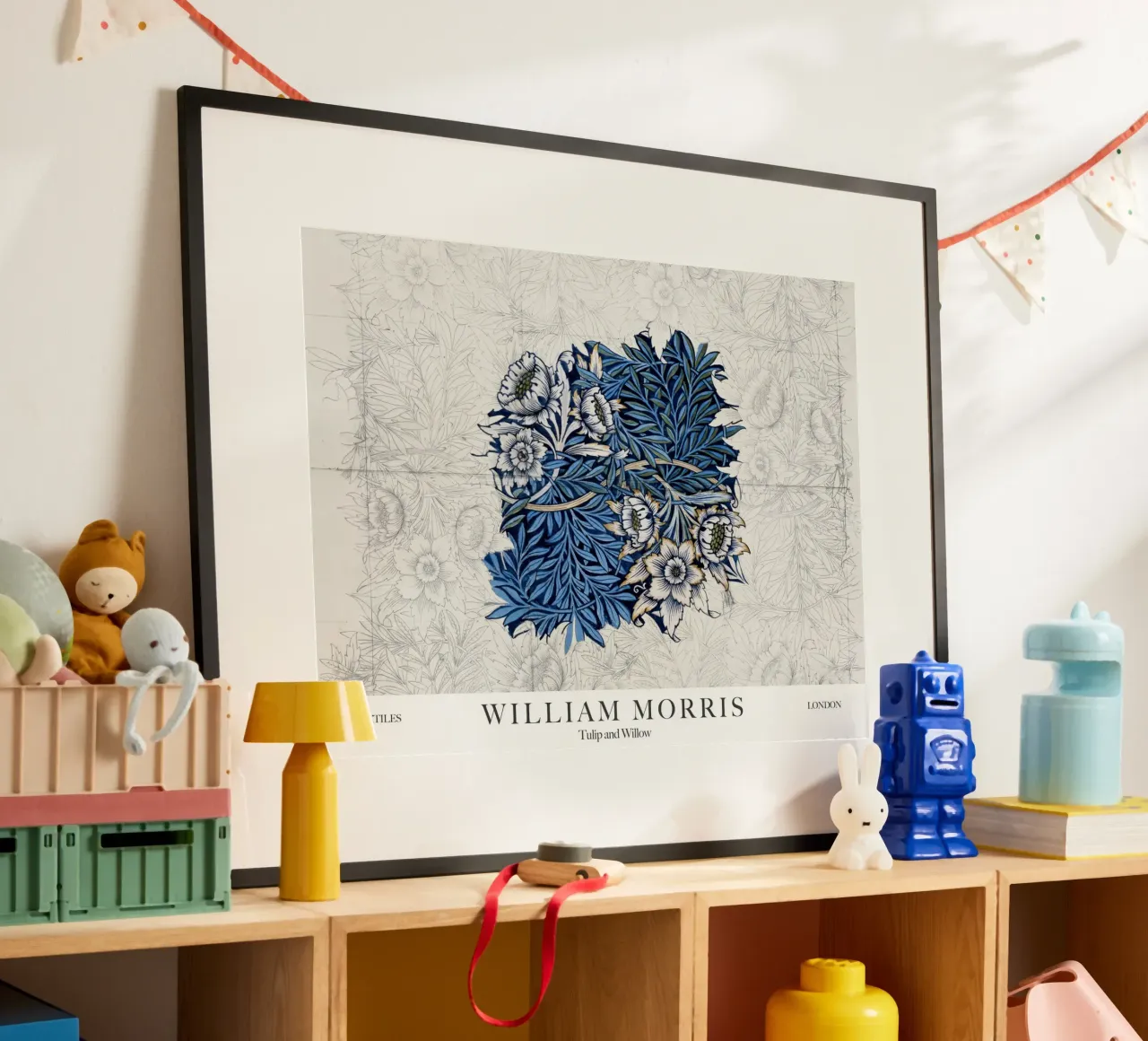William Morris, Tulip and Willow Drawing poster with aluminum frame by Peaches Art Prints