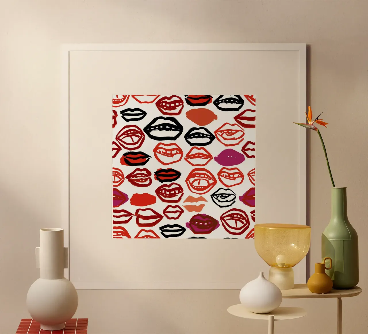 Mouth poster con telaio in alluminio da Farina Kuklinski