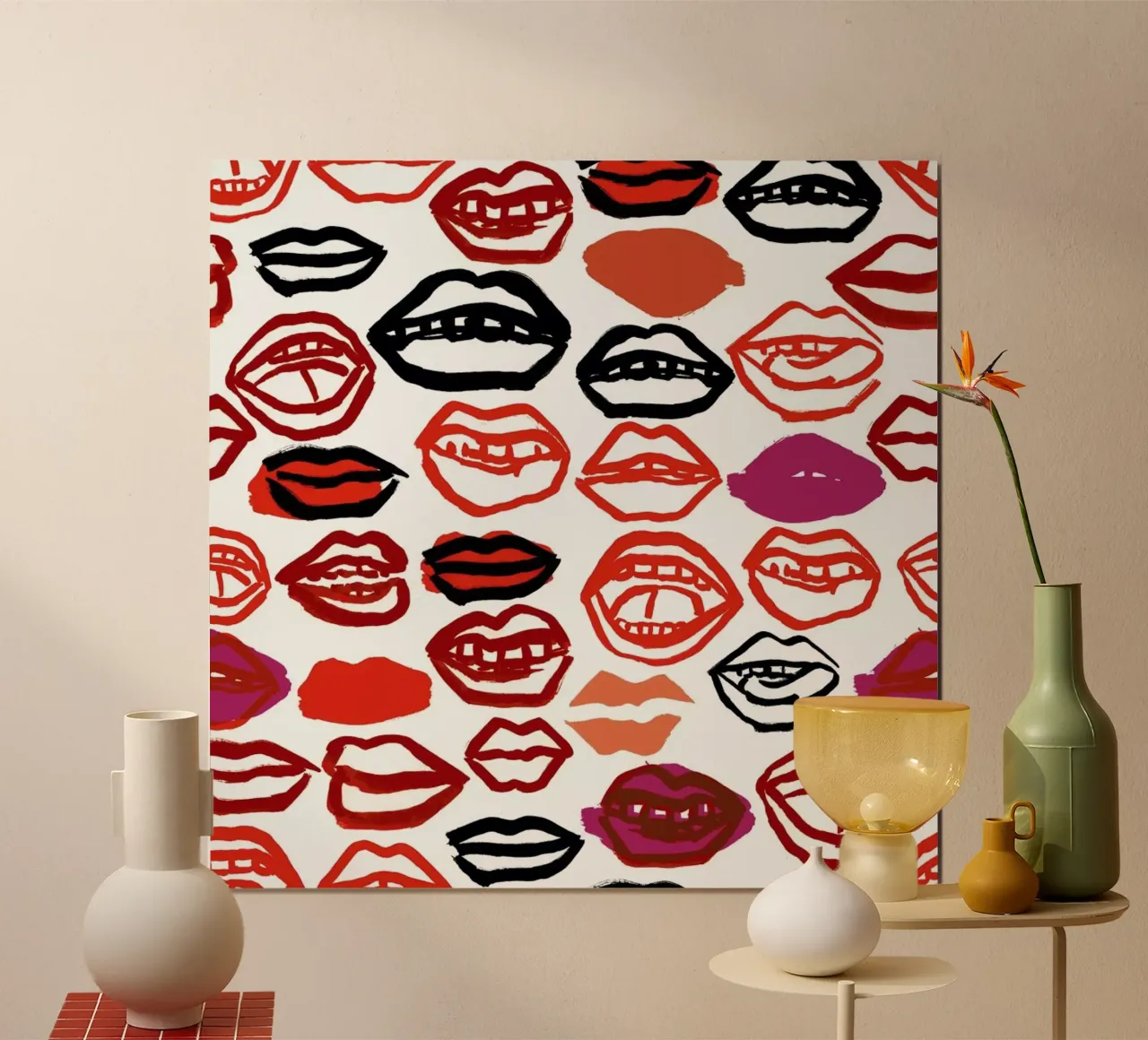 Mouth poster con telaio in alluminio da Farina Kuklinski
